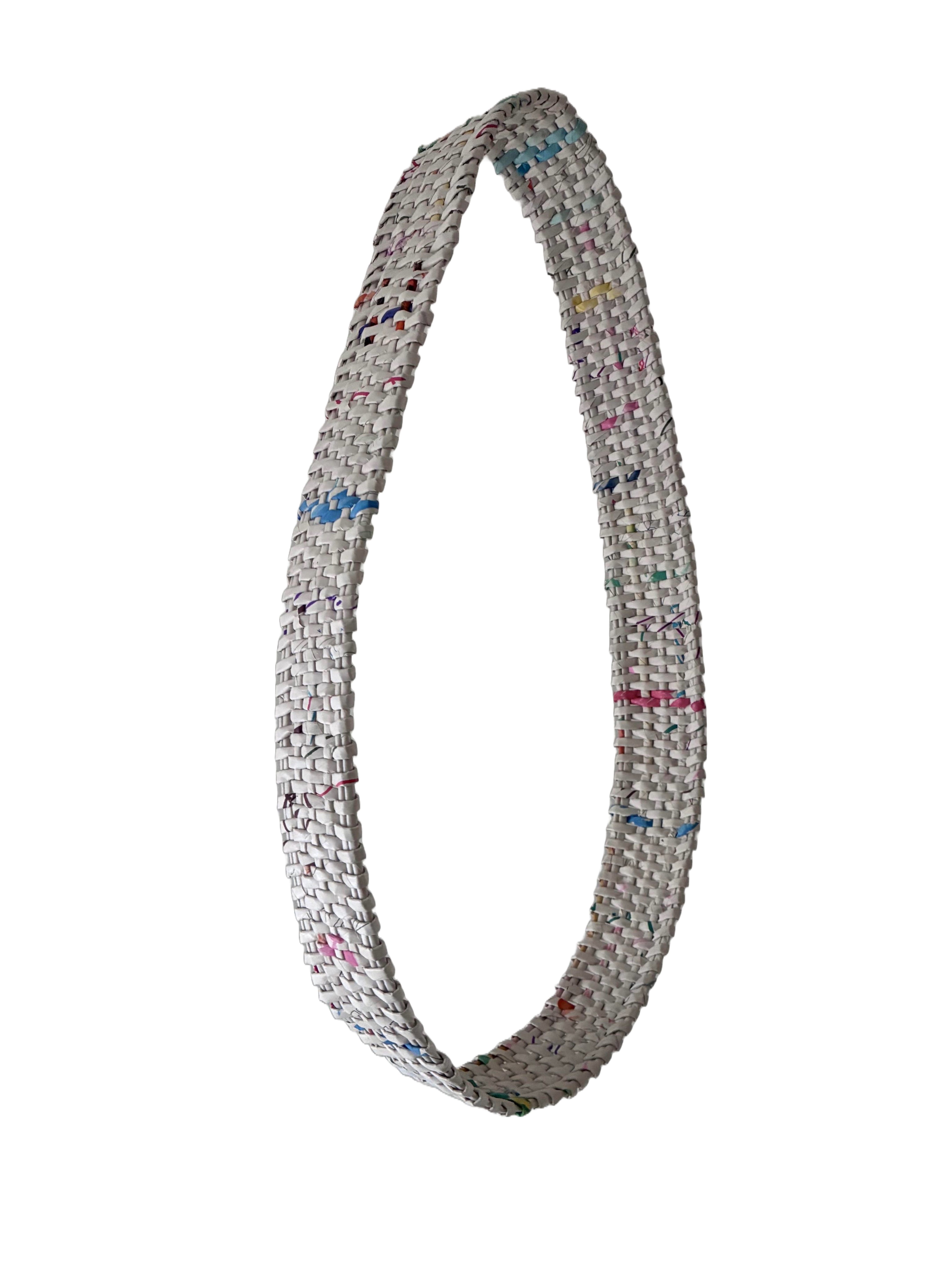 Infinity Sculpture Series No. 0 woven-paper loop sculpture.